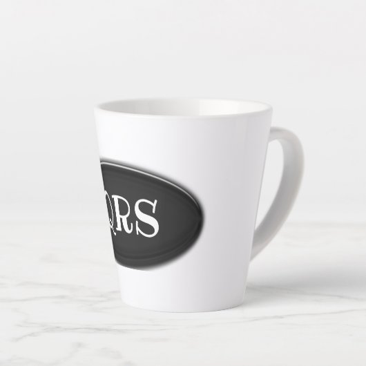 Letzte Tasse - Schwarzes Oval mit Initialen (Rechte Ecke)