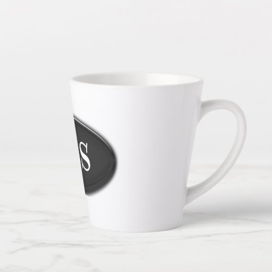 Letzte Tasse - Schwarzes Oval mit Initialen (Rechts)