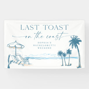 Letzte Toast auf dem Küsten-Junggesellinnen-Abschi Banner