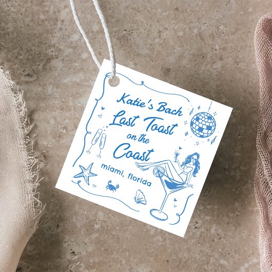 Letzte Toast Coast Beach Handgezeichnet Blue Bache Geschenkanhänger