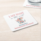 Letzte Toast Küste Bachelorette Weedkend Dekoratio Rechteckiger Pappuntersetzer (angewinkelt)