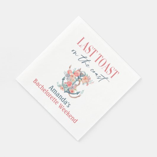 Letzte Toast Küste Bachelorette Weedkend Dekoratio Serviette (Ecke)