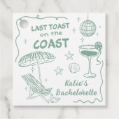 Letzte Toast Küste Handgezeichnet Green Bacheloret Geschenkanhänger (Vorderseite)