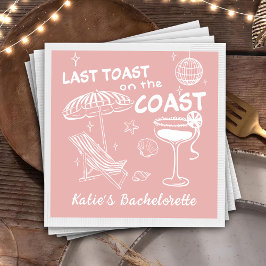 Letzte Toast Küste rosa handgezeichnete Bacheloret Serviette