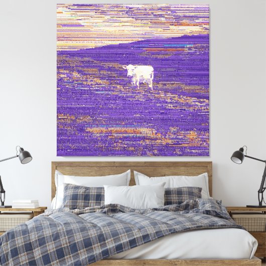 Letzte Übertragung oder Kuh auf einem Feld Leinwanddruck (Insitu (Schlafzimmer))