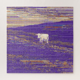 Letzte Übertragung oder Kuh auf einem Feld Puzzle