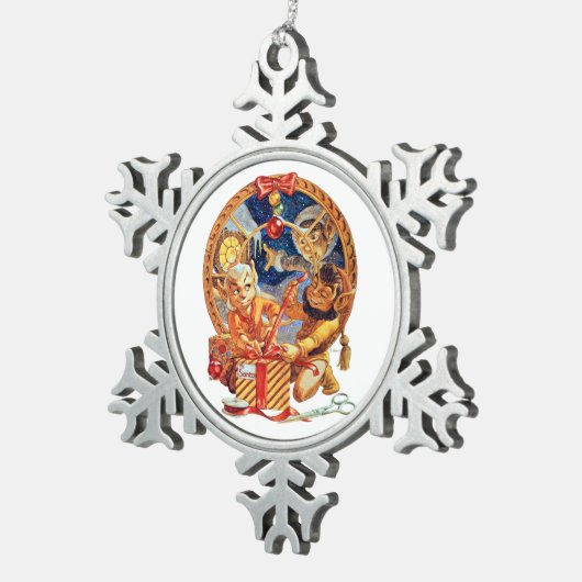 Letzte Verpackung Schneeflocken Zinn-Ornament (Rechts)