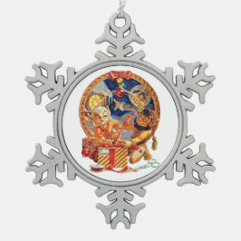 Letzte Verpackung Schneeflocken Zinn-Ornament