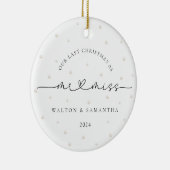 Letzte Weihnachten als Herr und Miss Pearls Keramik Ornament (Rechts)