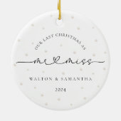 Letzte Weihnachten als Herr und Miss Pearls Keramik Ornament (Hinten)