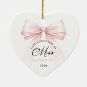 Letzte Weihnachten als Miss - Bow Keramik Ornament (Hinten)