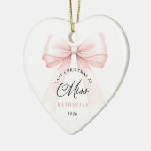 Letzte Weihnachten als Miss - Bow Keramik Ornament (Links)