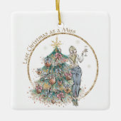 Letzte Weihnachten als Miss | Denim Lady and Tree Keramikornament (Vorderseite)