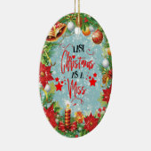Letzte Weihnachten als Miss Feierliche Weihnachtsf Keramik Ornament (Rechts)