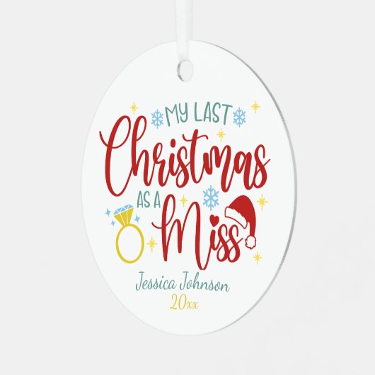 Letzte Weihnachten als Miss Getried Niedlich Ornament Aus Metall (Vorderseite links)
