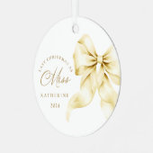 Letzte Weihnachten als Miss - Gold Bow Ornament Aus Metall (Vorderseite links)