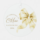 Letzte Weihnachten als Miss - Gold Bow Ornament Aus Metall (Vorderseite)