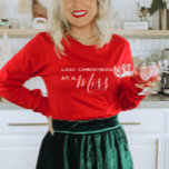 Letzte Weihnachten als Miss Red Script Schriftart  T-Shirt<br><div class="desc">Die letzten Weihnachten als Miss Red Script Schriftart T-Shirt. Dieses Shirt ist perfekt für Ihre Verlobung Foto Shooting,  Engagement Party Fotos oder für jeden Urlaub Fotos © Gorjo Designs. Made for you via Zazzle Plattform.</div>