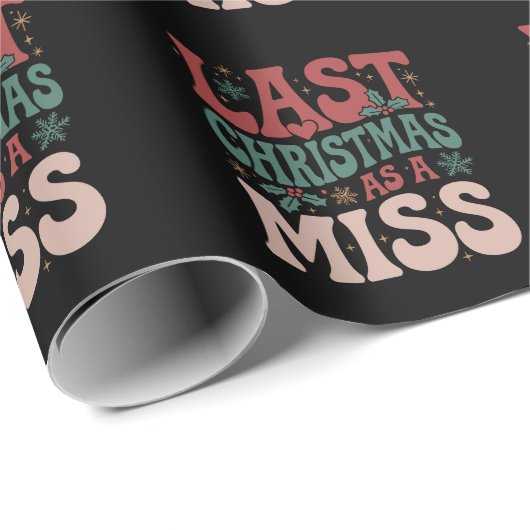 Letzte Weihnachten als Miss Weihnachten Zukunft Br Geschenkpapier (Rolleneckpunkt)