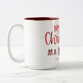 Letzte Weihnachten als Miss | Whimsy Red Letters Zweifarbige Tasse (Links)