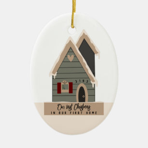 Letzte Weihnachts erste Zuhause Custom Keramik Ornament