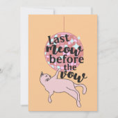 Letzte Woche vor der Vow Disco Katze Bachelorette Einladung (Vorderseite)