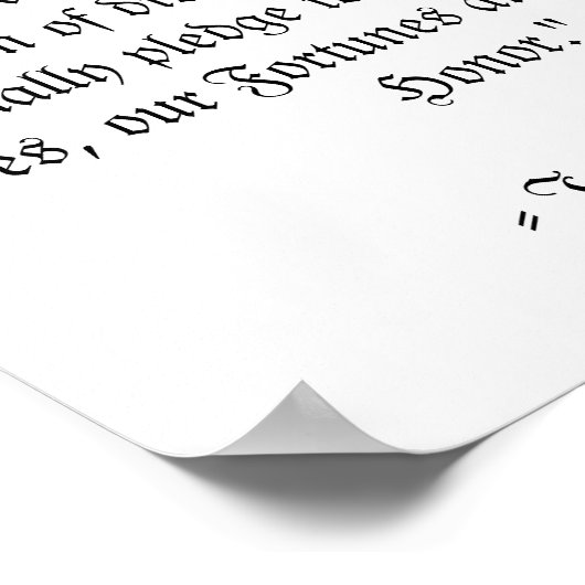 Letzte Zeile der Unabhängigkeitserklärung Poster (Ecke)