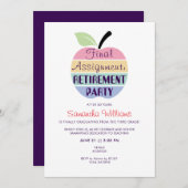 Letzte Zuweisung Apple Lehrer Rente Party Einladung (Vorne/Hinten)