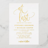Letzten Endes eine schöne Script-Typografie-Hochze Folieneinladung (Vorderseite)