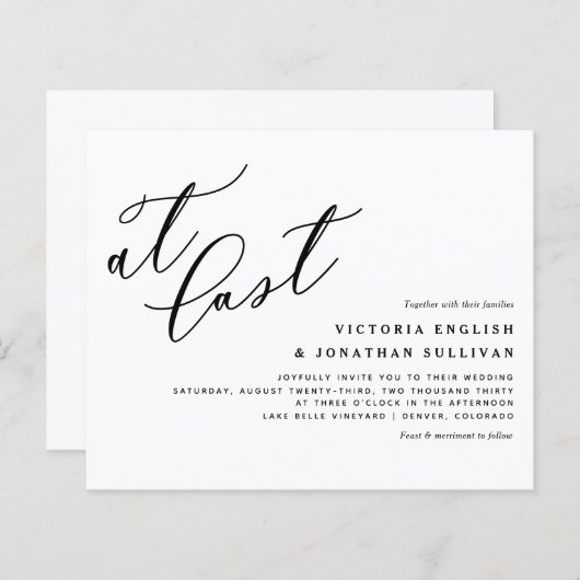 Letzten Endes laden moderne schwarze Kalligrafie-H (Vorne/Hinten)