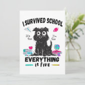 Letzten Schultag überlebte ich die Schule Einladung (Stehend Vorderseite)