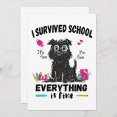 Letzten Schultag überlebte ich die Schule Einladung (Vorne/Hinten)