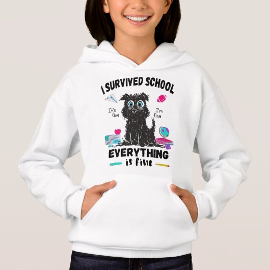 Letzten Schultag überlebte ich die Schule Hoodie (Vorderseite)