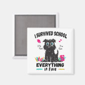 Letzten Schultag überlebte ich die Schule Magnet (Vorderseite/Rückseite)