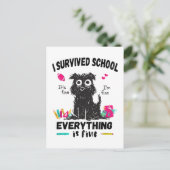 Letzten Schultag überlebte ich die Schule Postkarte (Stehend Vorderseite)