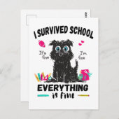 Letzten Schultag überlebte ich die Schule Postkarte (Vorne/Hinten)
