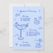 Letzten Toast am Blue Bachelorette Wochenende Einladung (Rückseite)