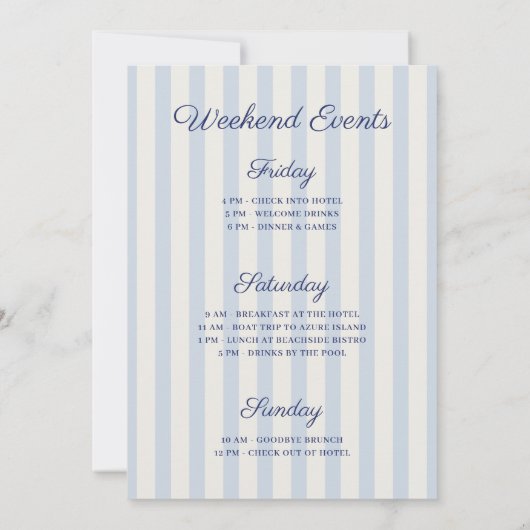 Letzten Toast am Blue Bachelorette Wochenende Einladung (Rückseite)