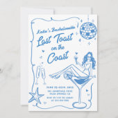 Letzten Toast am Blue Bachelorette Wochenende Einladung (Vorderseite)