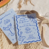 Letzten Toast am Blue Bachelorette Wochenende Einladung