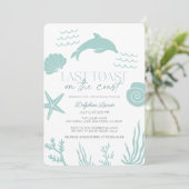 Letzten Toast am Brautparty des Dolphin-Meeres Einladung (Stehend Vorderseite)