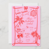 Letzten Toast am Coast Beach Bachelorette Wochenen Einladung (Vorderseite)