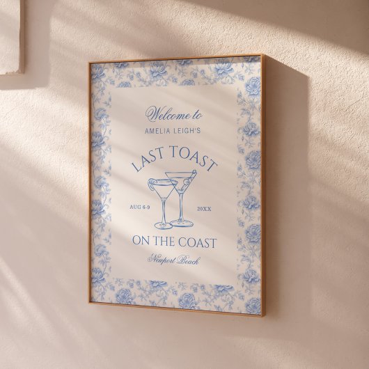 Letzten Toast am Coast Beach Floral Bachelorette Poster