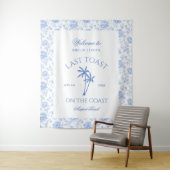 Letzten Toast am Coast Beach Palm Blue Floral Wandteppich (Beispiel)