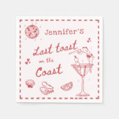 Letzten Toast am Junggeselinnen-Abschied der Küste Serviette (Vorderseite)