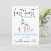 Letzten Toast am Junggeselinnen-Abschied des Küste Einladung (Stehend Vorderseite)