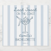 Letzten Toast am Küstenbachelorette Schaumweinetikett (Einzelnes Label)
