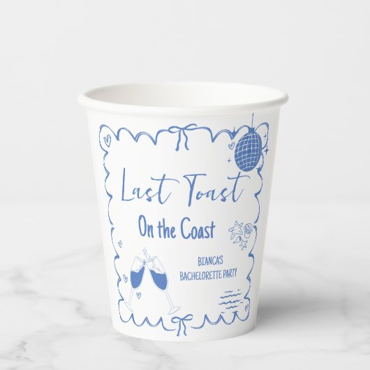 Letzten Toast am Party des Bachelorette-Wochenende Pappbecher (Vorderseite)