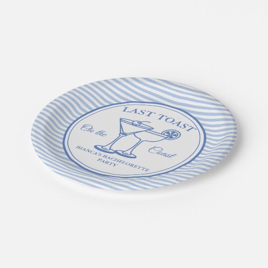 Letzten Toast am Party des Bachelorette-Wochenende Pappteller (Schrägansicht)