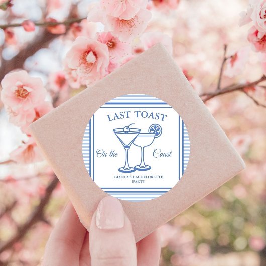 Letzten Toast am Party des Bachelorette-Wochenende Quadratischer Aufkleber